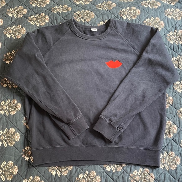 Clare V Lip Sweatshirt, Size Large - Picture 3 of 7
